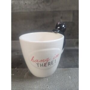Boston Warehouse Black Cat Mug 'Hang In There' 5"H